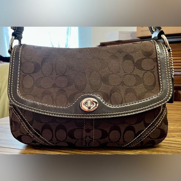 Coach Handbags - Coach Brown/brown signature canvas shoulder purse #H0769-11014